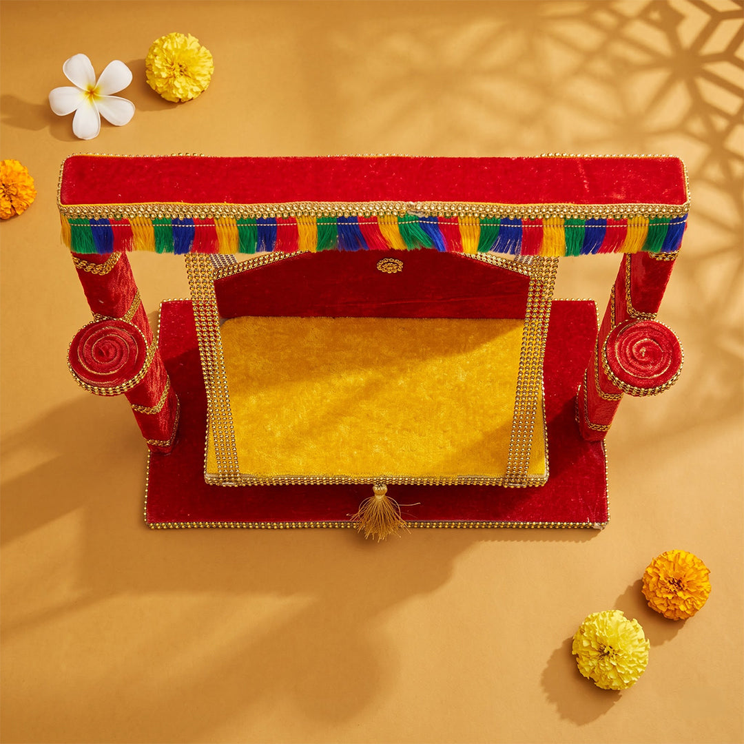 Utsav Special Laddu Gopal Jhula | Red & Gold