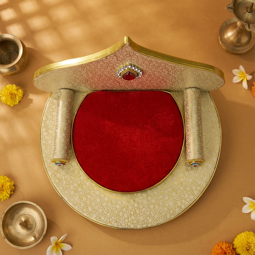 Sheesh Mahal Singhasan for Laddu Gopal | Ivory & Gold