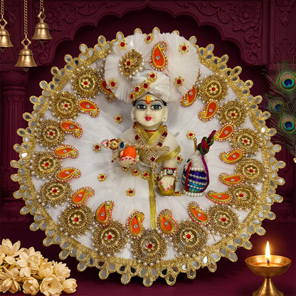 Peacock Pearl Laddu Gopal Dress