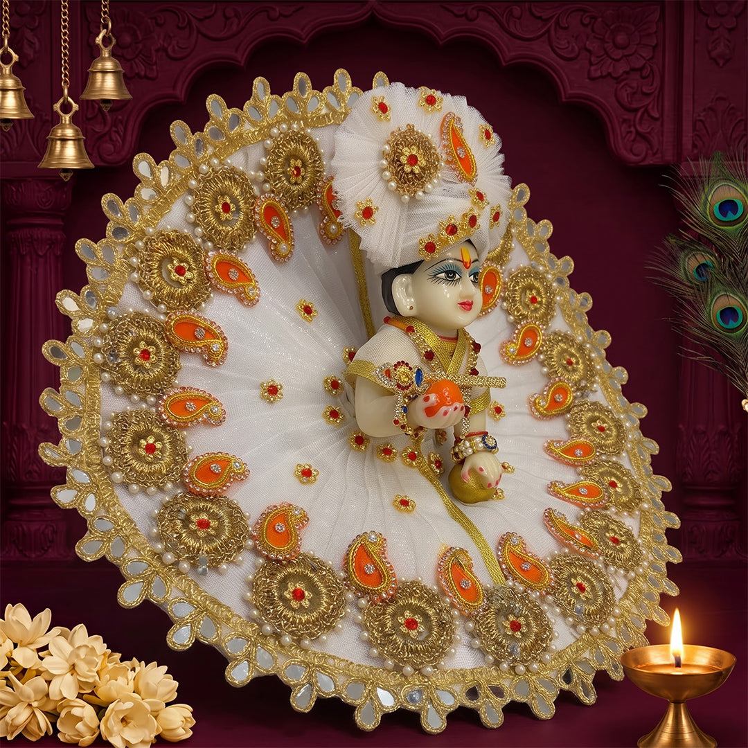 Peacock Pearl Laddu Gopal Dress