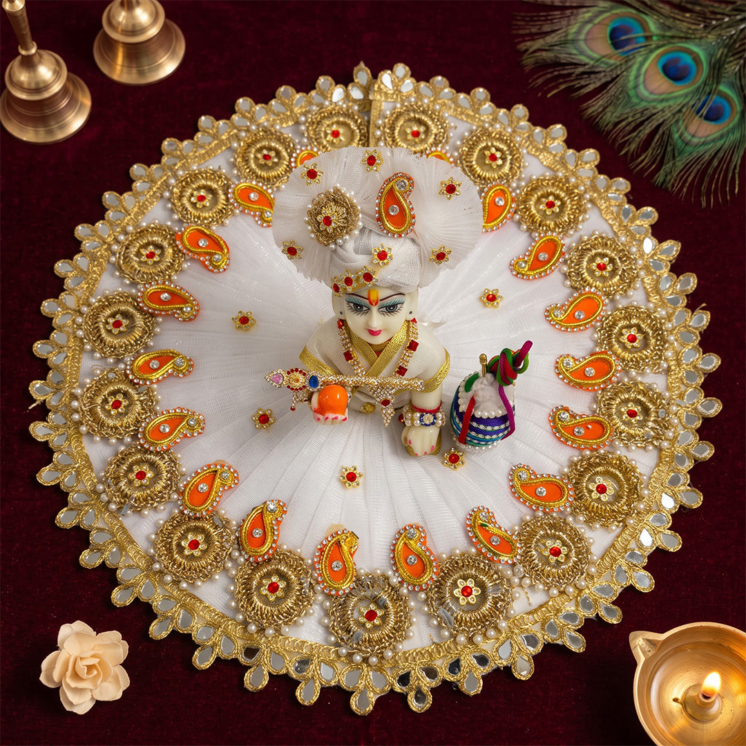 Peacock Pearl Laddu Gopal Dress
