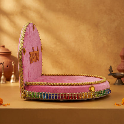 Nanda Bhawan Singhasan for Laddu Gopal | Rose Pink