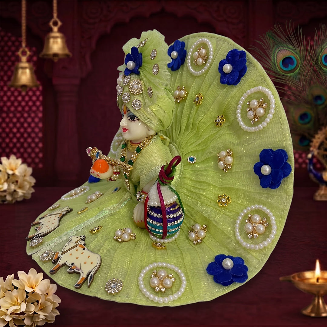 Laddu Gopal Floral Moti Dress
