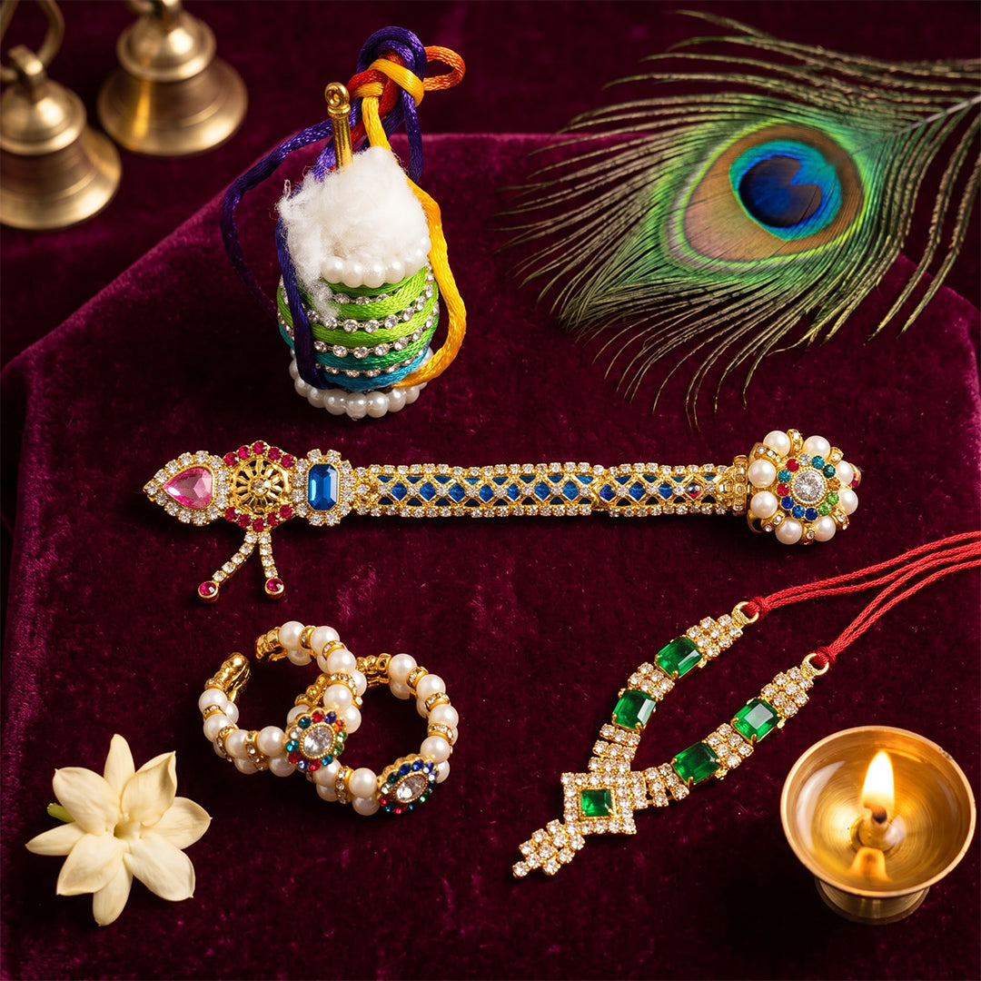 Laddu Gopal Floral Moti Dress