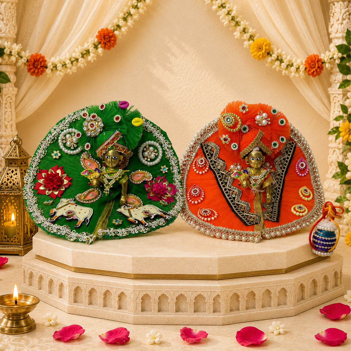 Nand Ghar Anand Laddu Gopal Janmashtami Celebration Set (Pack of 9)