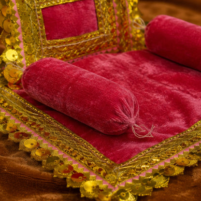 Utsav Bistar & Pillow Set | Rani Pink, Set of 4