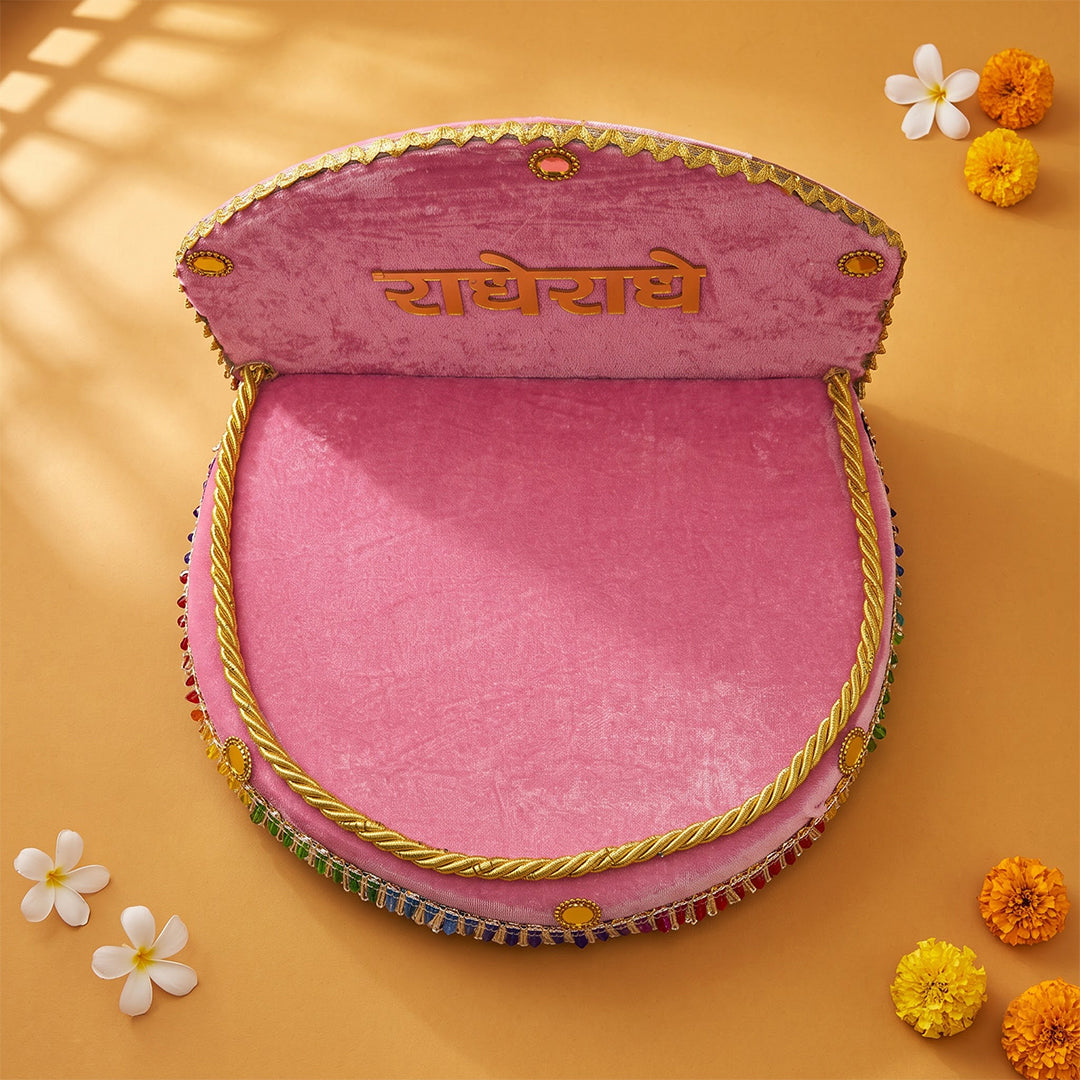 Nanda Bhawan Singhasan for Laddu Gopal | Rose Pink