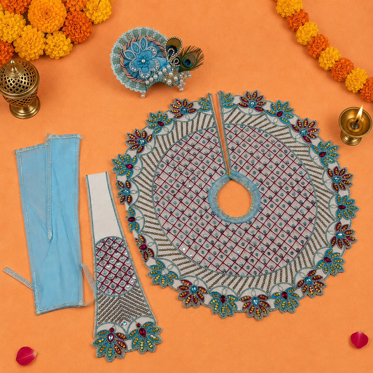 Gokul Dham Navratri Poshak with Pagdi