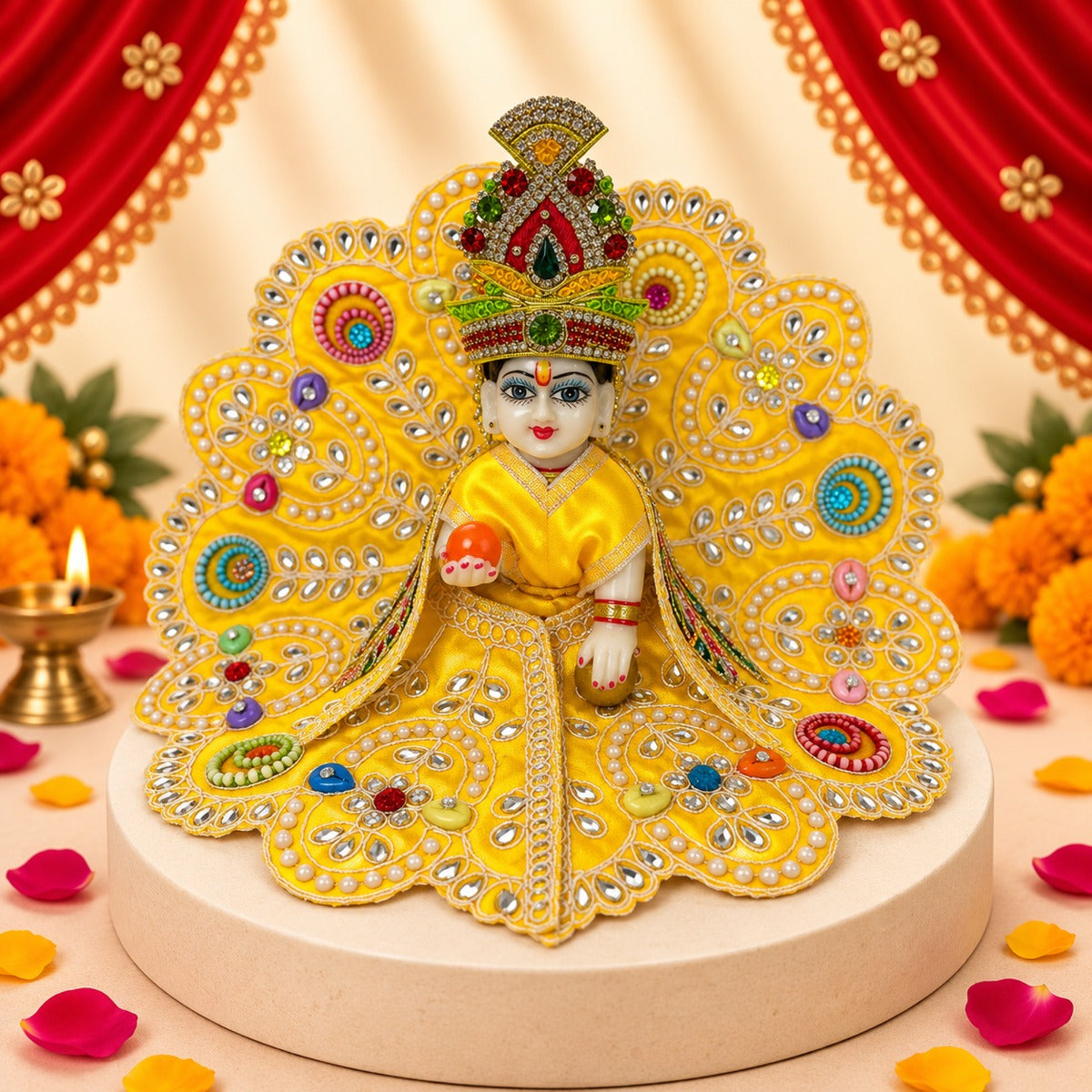 Kanha Shringar Navratri Utsav Laddu Gopal Dresses (Set of 13 + 5 Surprise Gifts)