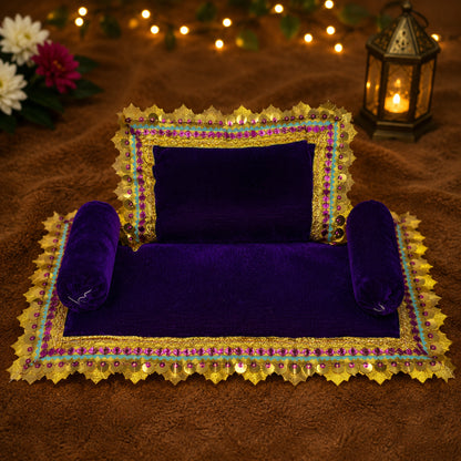 Ratri Bistar & Pillow Set | Deep Purple, Set of 4