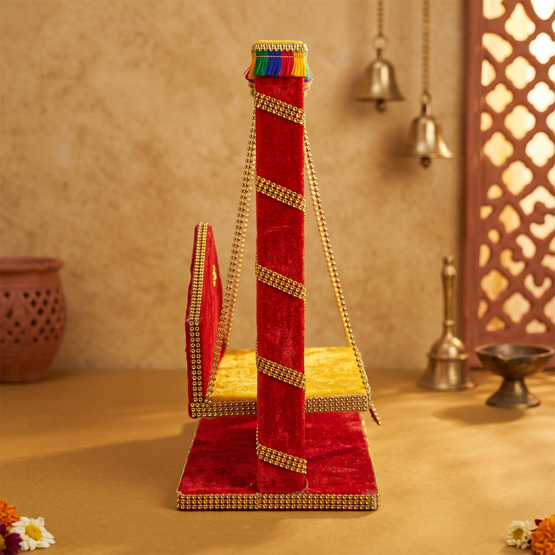 Utsav Special Laddu Gopal Jhula | Red & Gold