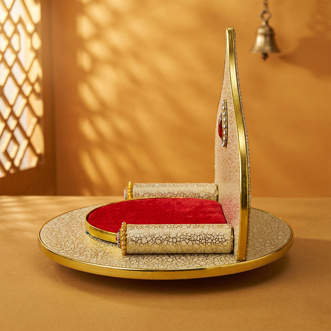 Sheesh Mahal Singhasan for Laddu Gopal | Ivory & Gold