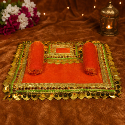 Kesari Bistar & Pillow Set | Saffron Red, Set of 4