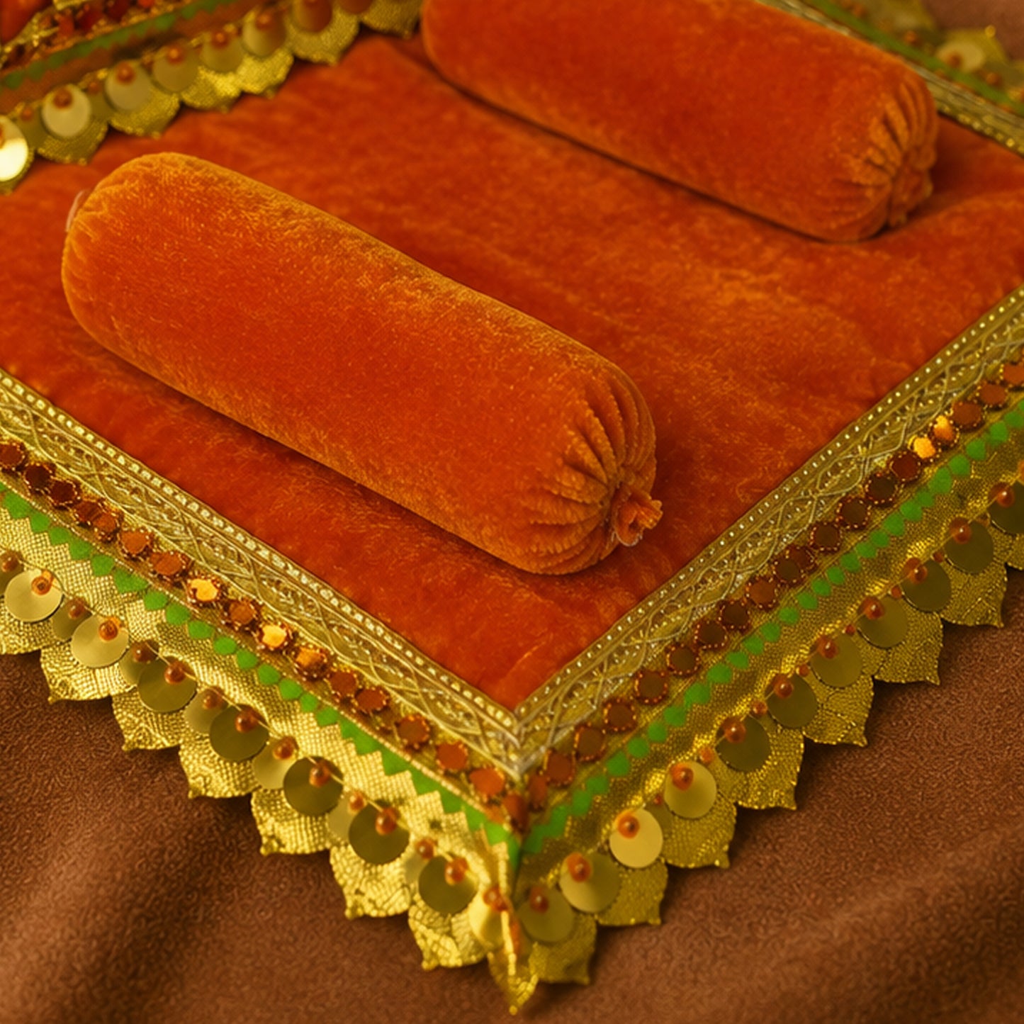 Kesari Bistar & Pillow Set | Saffron Red, Set of 4