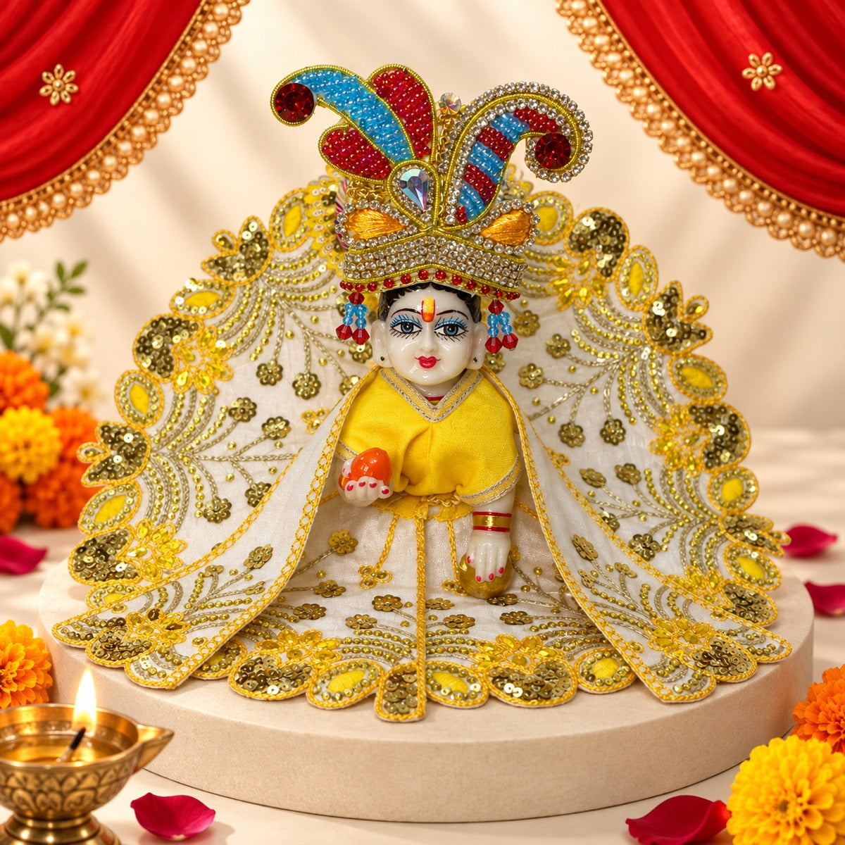Rajsi Navratri Laddu Gopal Dresses (Set of 13 + 5 Surprise Gifts)