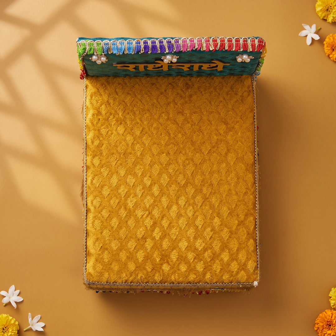 Divya Meenakari Singhasan for Laddu Gopal | Teal & Mustard