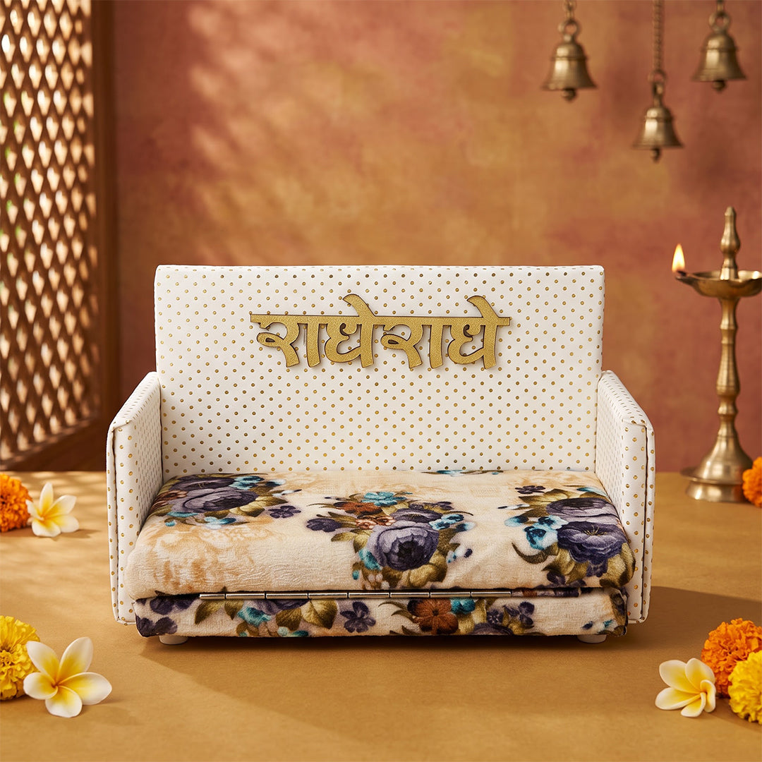 Raj Darbar Singhasan for Laddu Gopal | Ivory & Floral