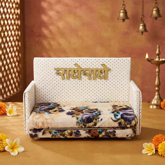 Raj Darbar Singhasan for Laddu Gopal | Ivory & Floral
