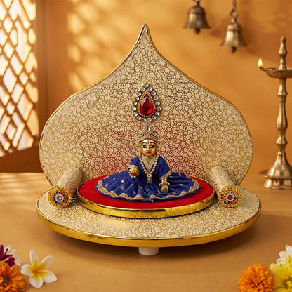 Sheesh Mahal Singhasan for Laddu Gopal | Ivory & Gold