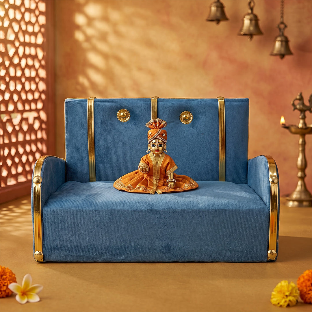 Thakurji Royal Singhasan for Laddu Gopal | Royal Blue