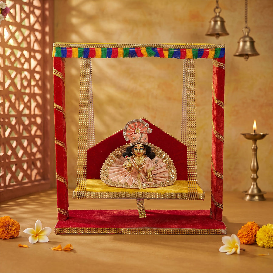 Utsav Special Laddu Gopal Jhula | Red & Gold